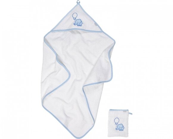 badset in cadeauverpakking 2-delig wit/blauw