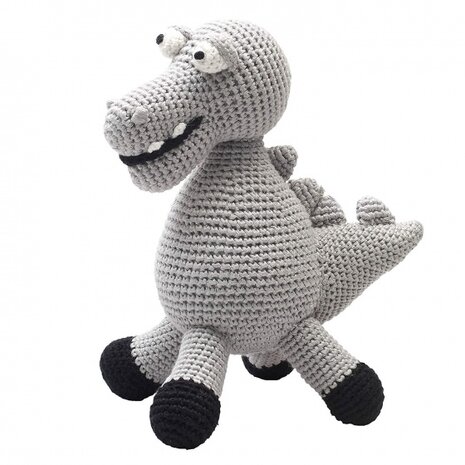 knuffeldier krokodil gehaakt 20 cm grijs