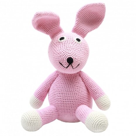 knuffeldier konijn gehaakt 20 cm roze