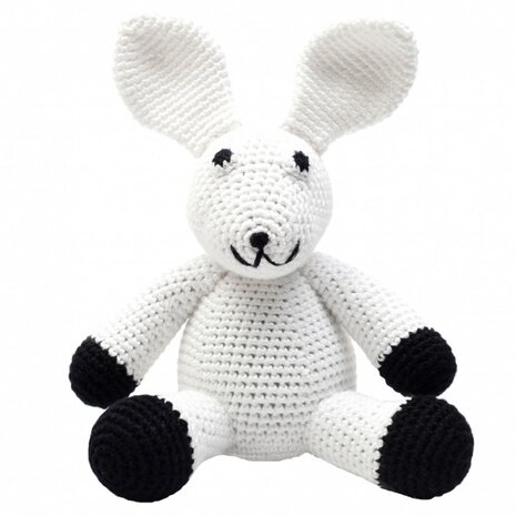 knuffeldier konijn gehaakt 20 cm wit