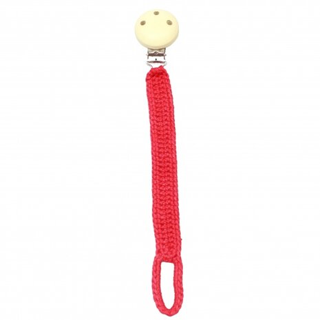 fopspeenketting bamboestof 20 cm rood