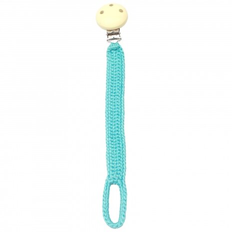 fopspeenketting bamboestof 20 cm turquoise
