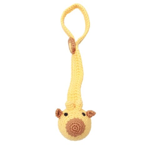 fopspeenketting Mr. Giraffe bamboestof 20 cm geel