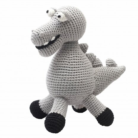 knuffeldier krokodil xl gehaakt 40 cm grijs