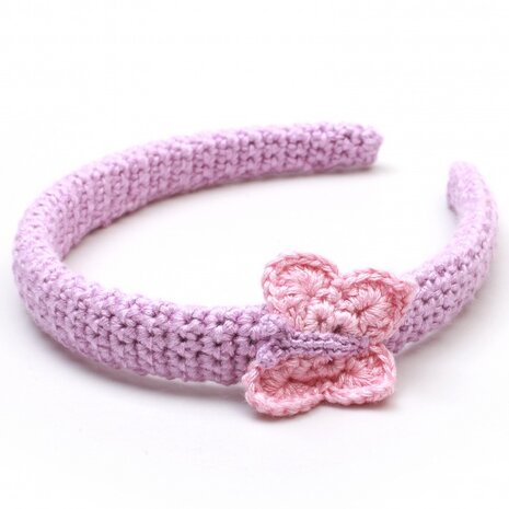 haarband vlinder paars/roze