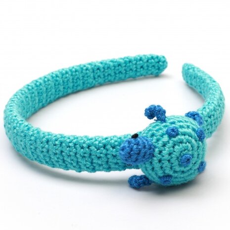 haarband schildpad blauw