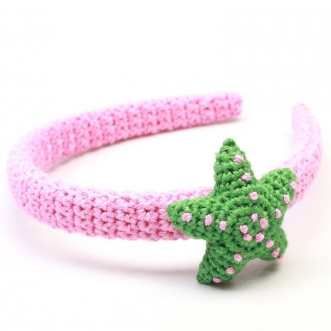 haarband ster roze/groen