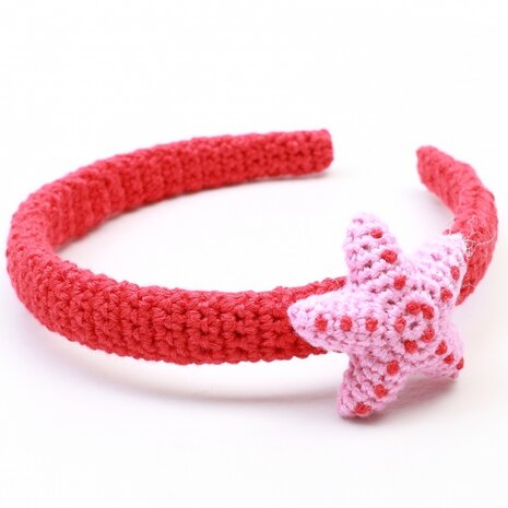 haarband ster rood/roze