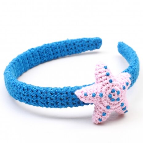 haarband ster blauw/roze
