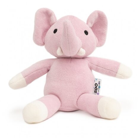 knuffeldier olifant velours 18 cm roze