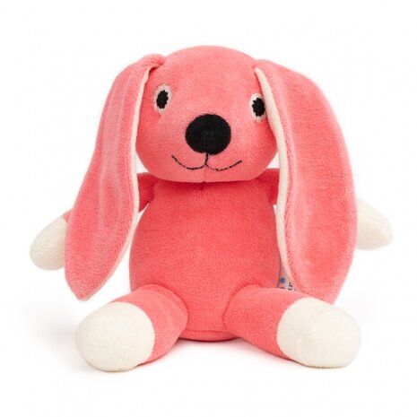 knuffeldier konijn velours 18 cm roze