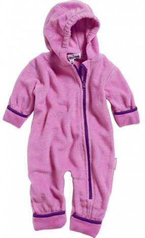 babypyjama onesie fleece meisjes roze maat 68