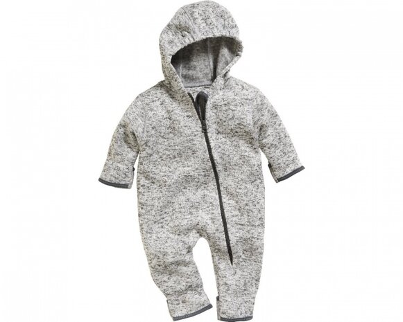 babypyjama onesie gebreide fleece grijs maat 86