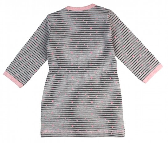 jurk Stripe meisjes katoen grijs/roze maat 44