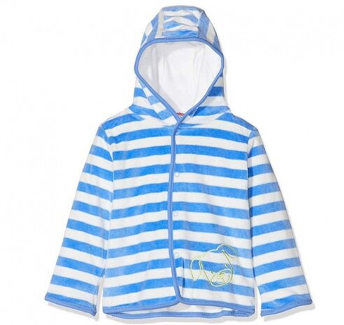 Schnizler vest/jack velours junior blauw mt 56