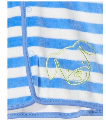 Schnizler vest/jack velours junior blauw mt 56