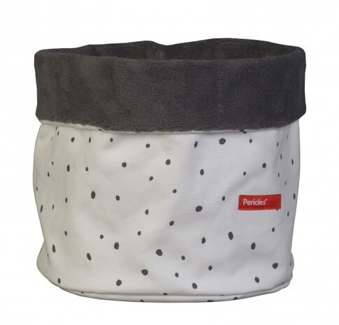 opbergmand Spots small 22 cm wit/zwart