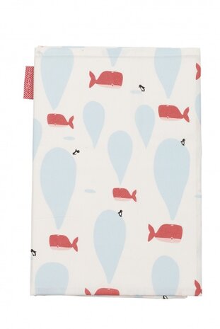 donsovertrek wieg Oceaan 80 cm wit/lichtblauw 2-delig