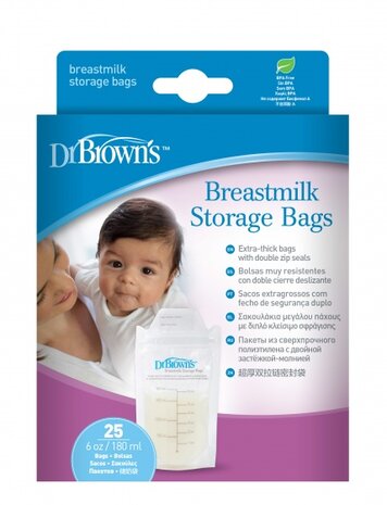 borstvoeding bewaarzakjes 180 ml 25 stuks