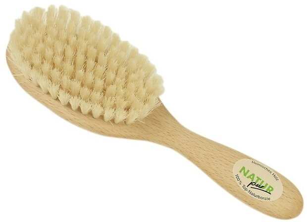 peuterborstel natuurlijke haren 19 cm blank