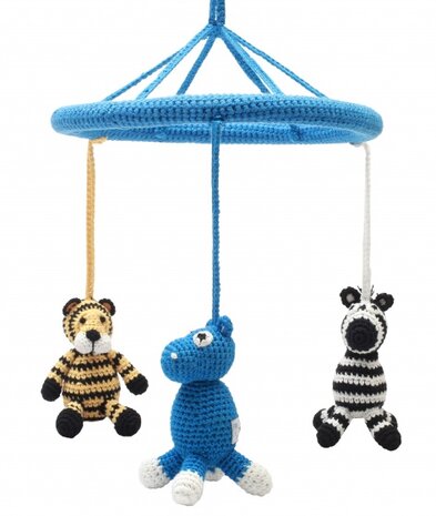 mobiel tijger/nijlpaard/zebra gehaakt junior 24 cm