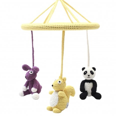mobiel konijn/eekhoorn/panda gehaakt junior 24 cm