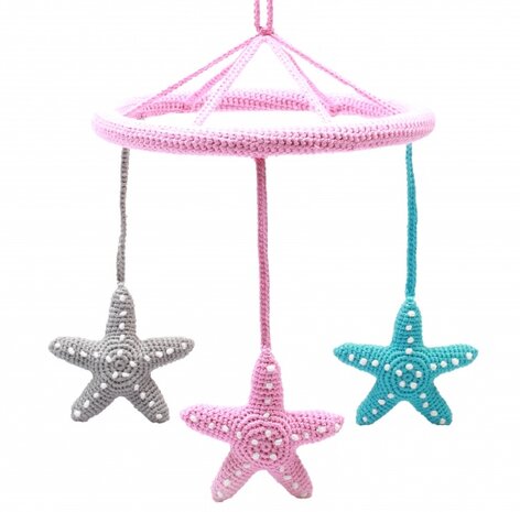 mobiel zeesterren gehaakt meisjes 24 cm multicolor