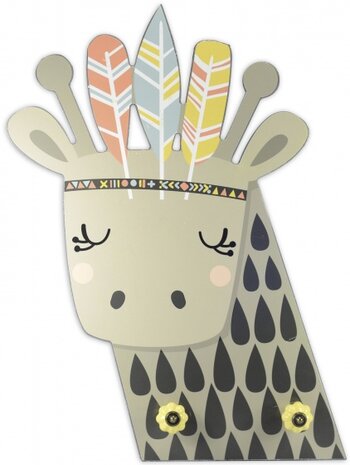muurdecoratie Giraffe 50 cm groen