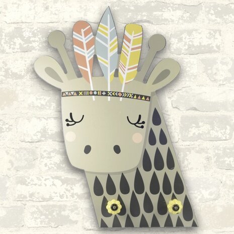 muurdecoratie Giraffe 50 cm groen