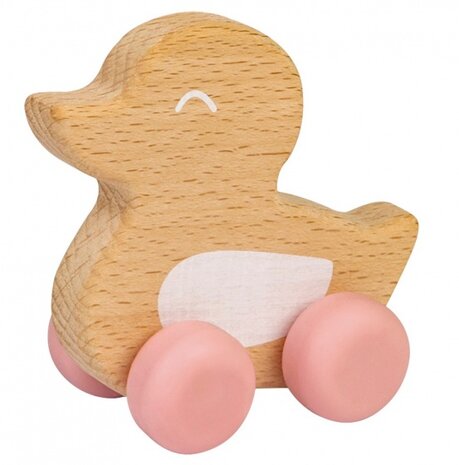 bijtspeelgoed eend roze 9 cm
