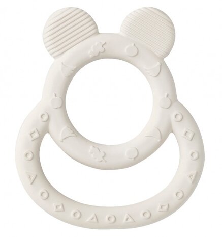 bijt- en badspeelgoed oortjes 10,5 cm wit