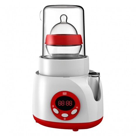 flessenwarmer elektrisch rood/wit