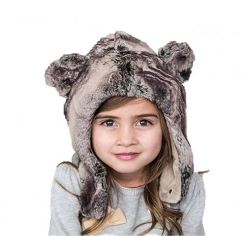 baby-/peutermuts Koalabeer junior grijs/bruin maat S