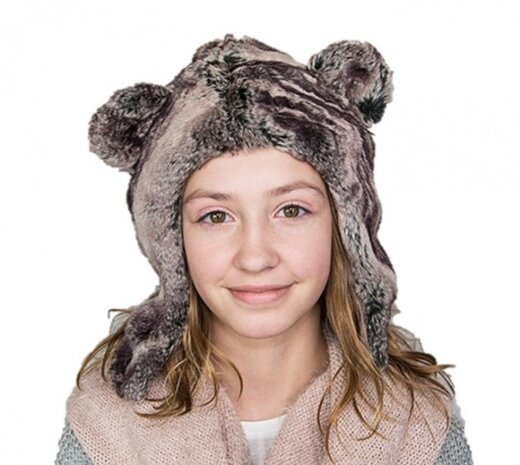 baby-/peutermuts Koalabeer junior grijs/bruin maat S