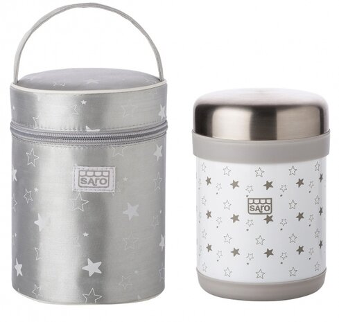 thermoskan voor babyvoeding met tas 900 ml wit