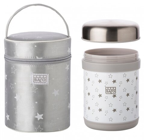 thermoskan voor babyvoeding met tas 900 ml wit