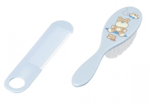 borstel en kam set 2-delig beer blauw