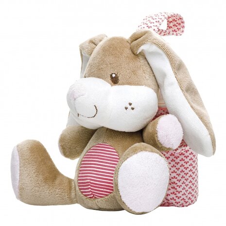 tas voor babyfles konijn rood/bruin/wit 23 cm