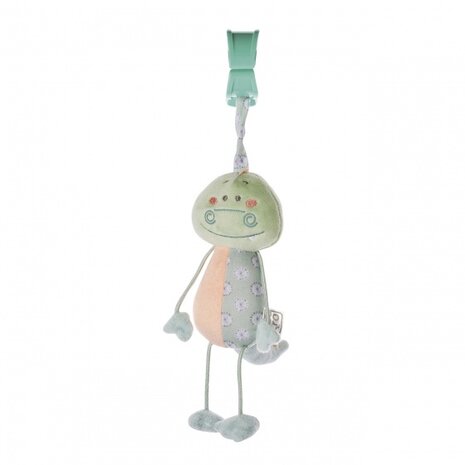 hangfiguur met rammelaar en trillen salamander groen