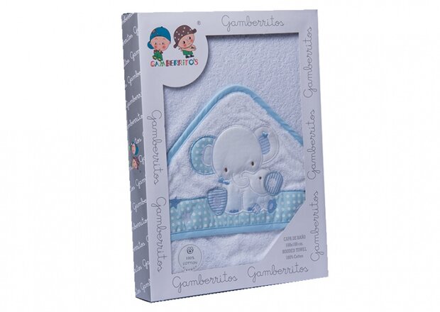 badcape olifant 100 x 100 junior blauw