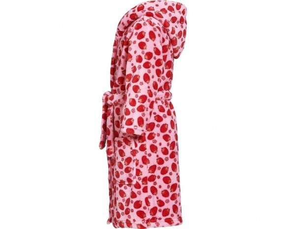 badjas aardbeien meisjes roze/rood maat 134/140