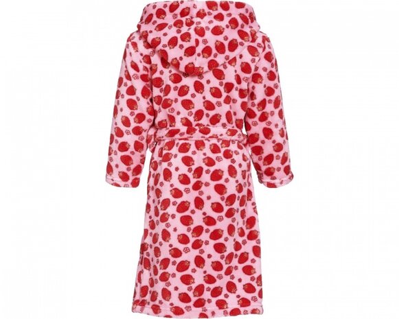 badjas aardbeien meisjes roze/rood maat 146/152
