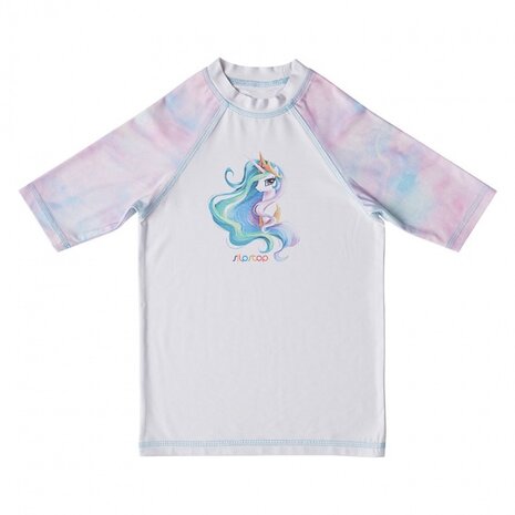 UV-shirt Curly wit/roze meisjes maat 92/98