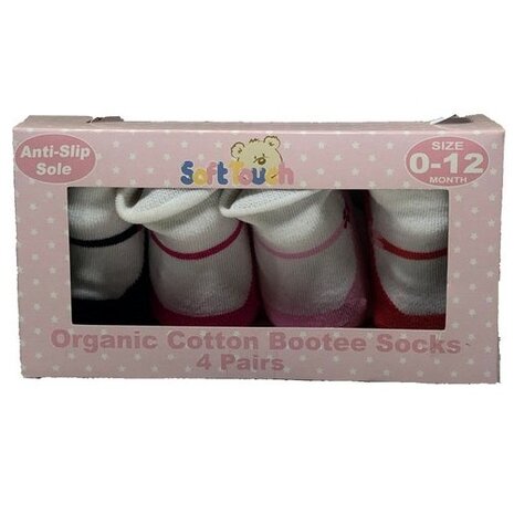 babysokken antislip meisjes 0-12 maanden 4-delig