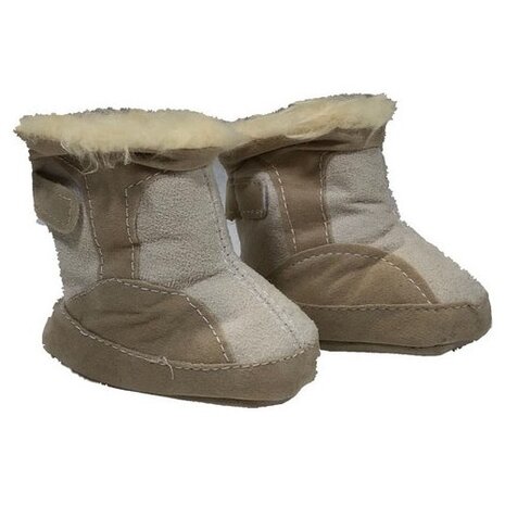 babylaarzen Suedine klittenband beige maat 18/19