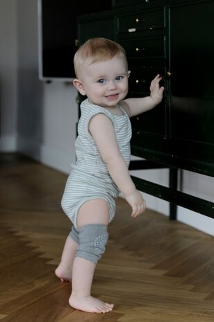 kniebeschermers junior grijs melange one size