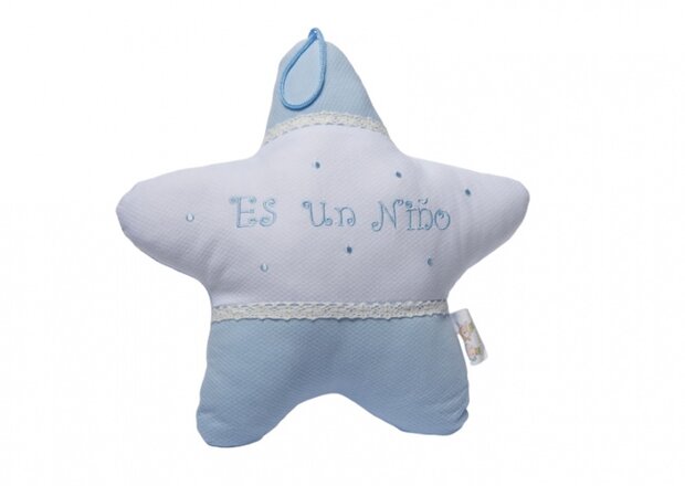 decoratiekussen es un nino 30 cm blauw