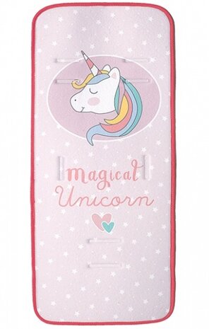 inlegkussen kinderwagen unicorn 80 x 35 cm roze
