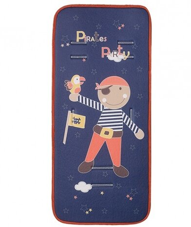 inlegkussen kinderwagen piraat 80 x 35 cm donkerblauw