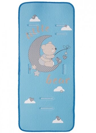 inlegkussen kinderwagen beer 80 x 35 cm lichtblauw